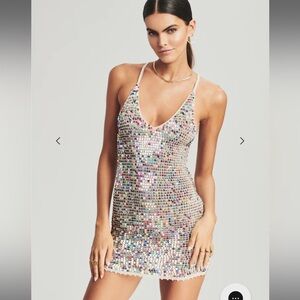 Retrofete Elliana Crochet Rainbow Dress